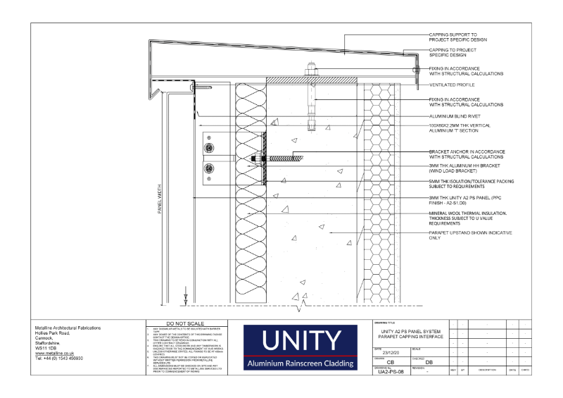 Unity A2 PS-08 Capping Interface Technical Drawing