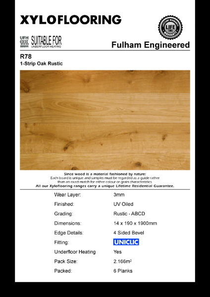 Xylo Flooring - R78 Data Sheet