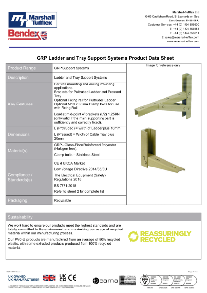 GRP Support Systems Product Data Sheet