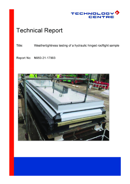 Weathertightness Testing - Hydraulic Rooflight