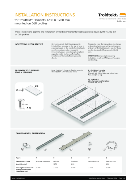 Troldtekt Elements Installation Instructions