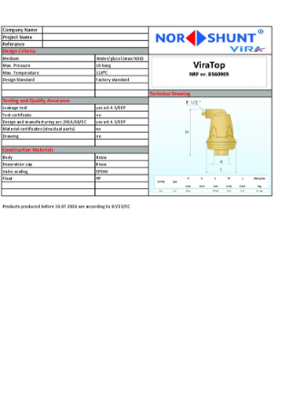 Datasheet Viratop