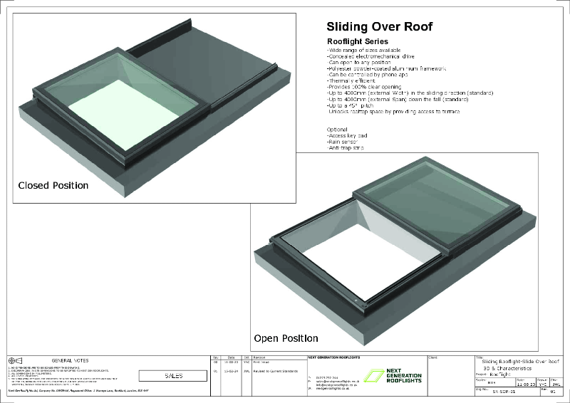 Sliding Rooflight - Slide over Roof