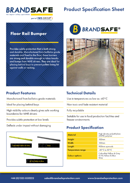 Floor Rail Bumper - Brandsafe Spec Sheet