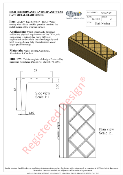 Stair Nosing Anti-slip type SN9/55® Cast metal