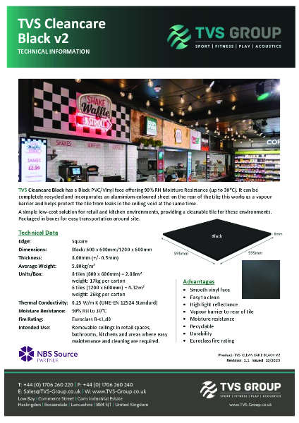 TVS Cleancare Black Datasheet