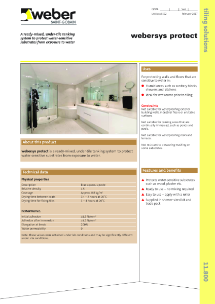 webersys protect - Technical datasheet