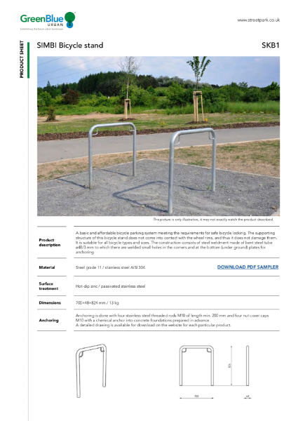 Simbi Bicycle Rack Datasheet