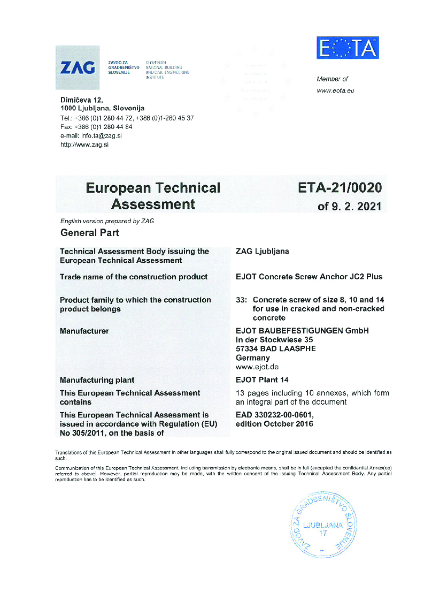 European Technical Approval (ETA)