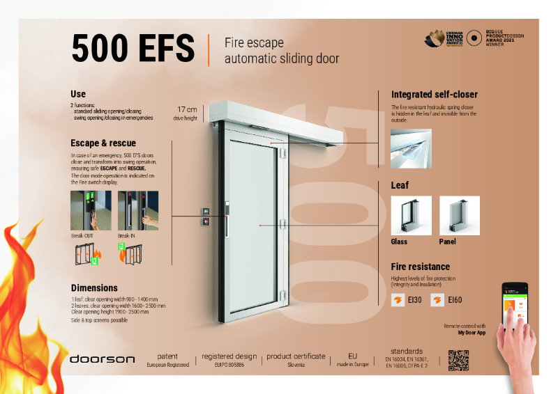 Doorson 500EFS Fire-Rated Sliding Doors
