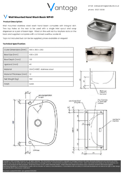 Product Data Sheet - WP40