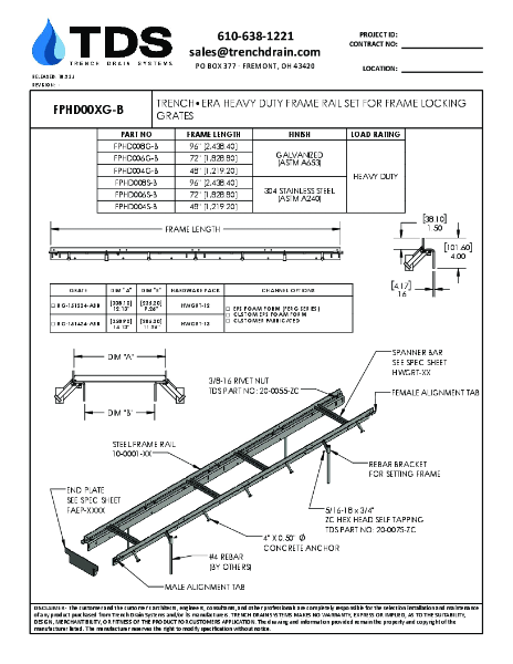 Trench•Era Heavy Duty Frames for Non-Locking Grates - FPHD008G-B