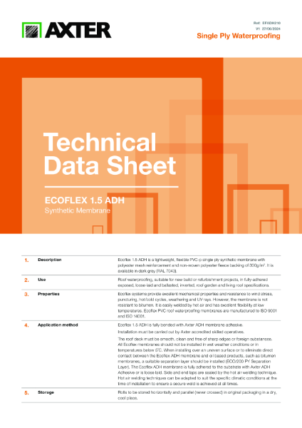 Ecoflex 1.5 ADH Technical Data Sheet