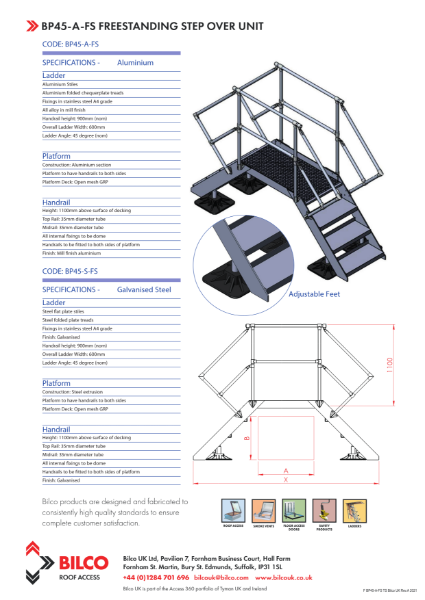 PRODUCT LITERATURE - FREE STANDING Step Over Ladders