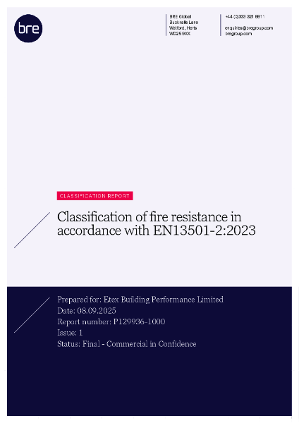 Fire classification report P129936-1000