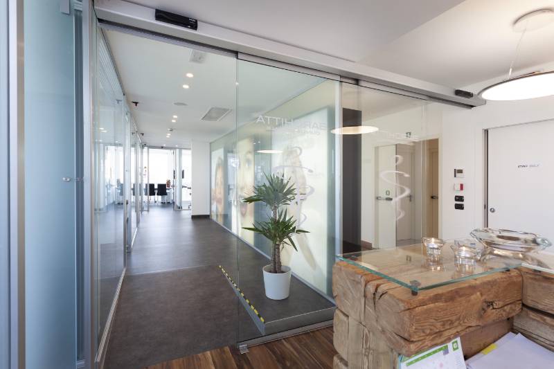 A1400  'FL' All Glass Automatic Sliding Door System - All Glass Sliding Door