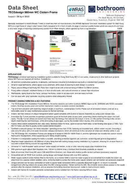 TECEdesign H980 Cistern Frame