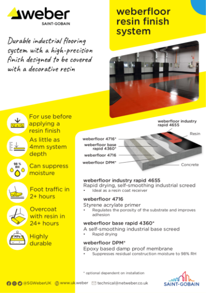 weberfloor resin finish system - System spec card