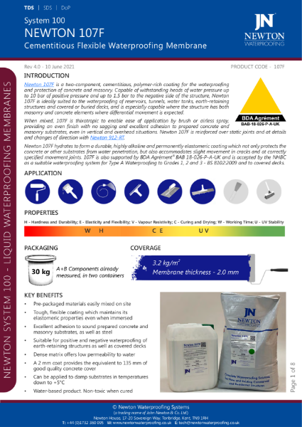 Newton HydroSeal 107 Elastic 2K Membrane