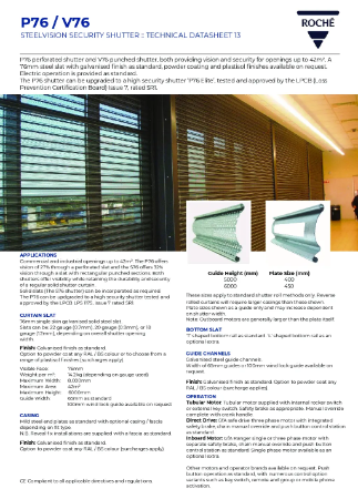 P76 Perforated Steel Datasheet