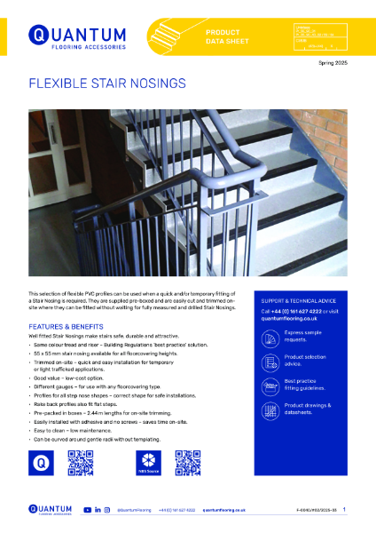 Flexible Stair Nosing Installation Guide & Detailing Data Sheet 2025