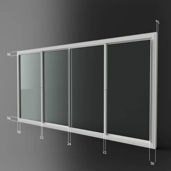 Horizontal Sliding Unit - Four Panel (HS4) - Secondary Glazing Unit