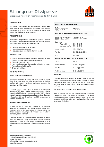 Strongcoat Dissipative TDS