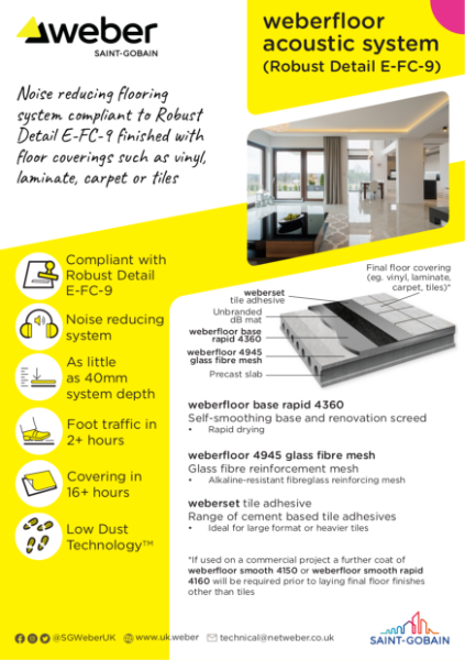 weberfloor acoustic system (Robust Detail E-FC-9) - System spec card