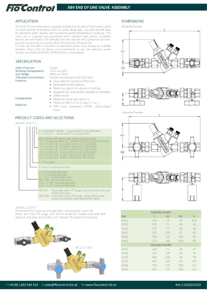 ABV End Of Line Valve Assembly