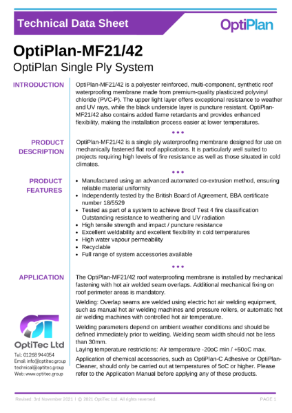 OptiPlan-MF21-MF42 TDS