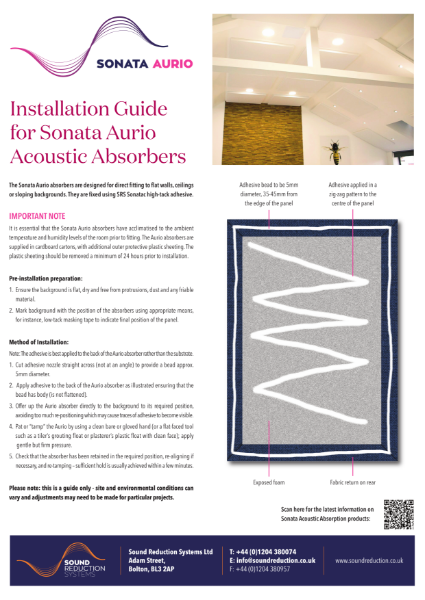 Sonata Aurio Installation Datasheet