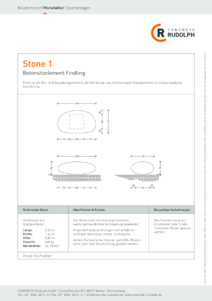 Seating Stone - Data Sheet