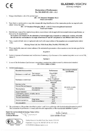 Pitchglaze Declaration of Performance for CE mark - 6-16-11.5 HS Laminated