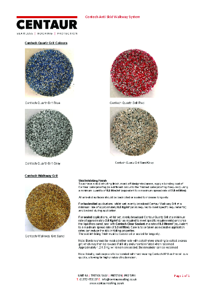 Centech Walkway Grit Info Sheet