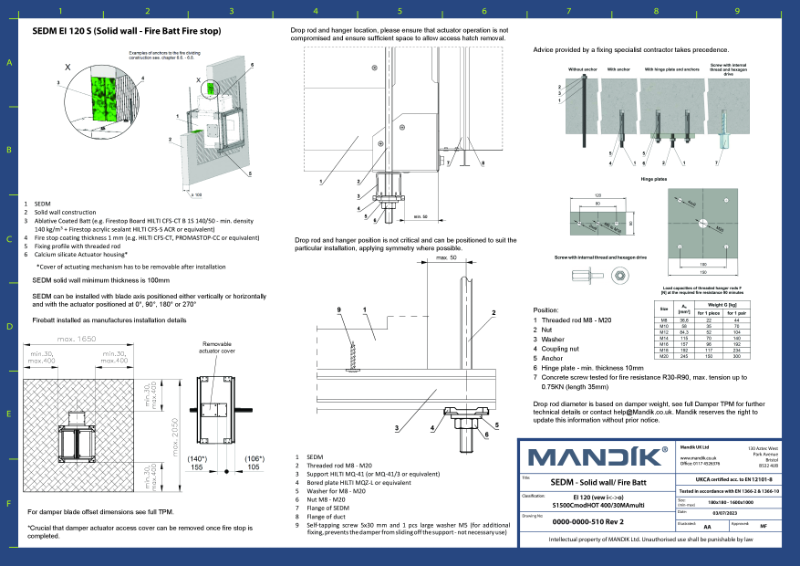 SEDM – Solid Wall Fire Batt - CID (UKCA)