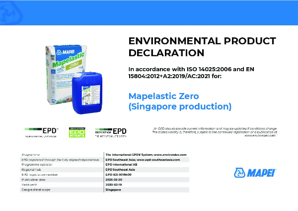 EPD-IES-0016400:001 Mapelastic Zero (Singapore production).pdf | Mapei ...