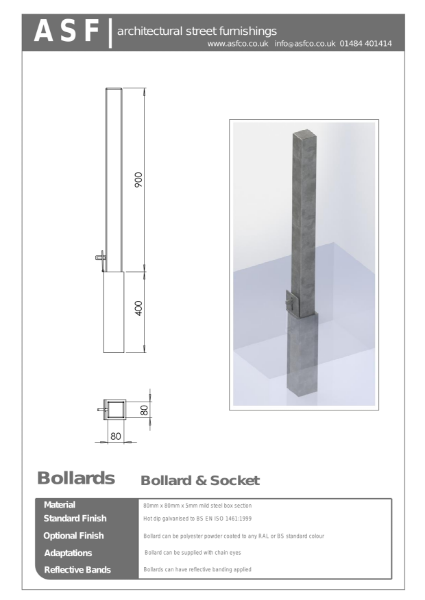 ASF Square Removable Bollard