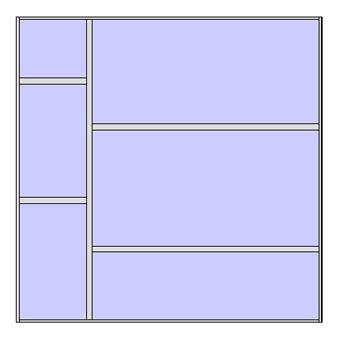 Unitized curtain walling system with 6 panels (2x3)