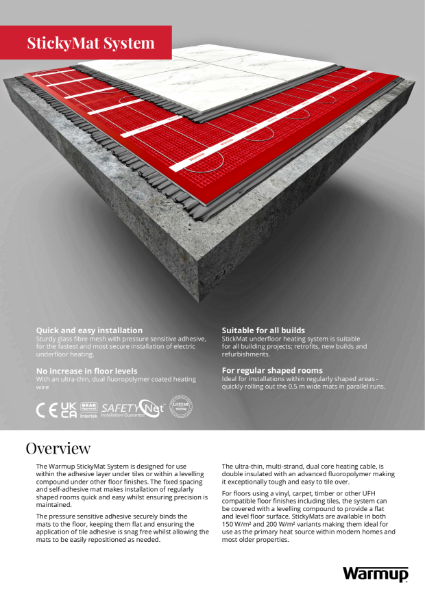 StickyMat Technical Specification Sheet