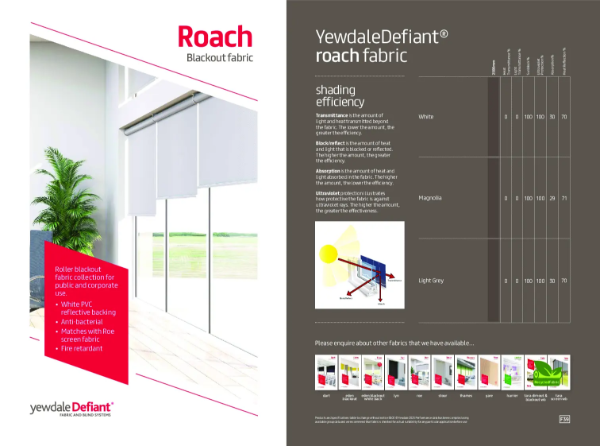 YewdaleDefiant® Roach Blackout fabric for blind systems
