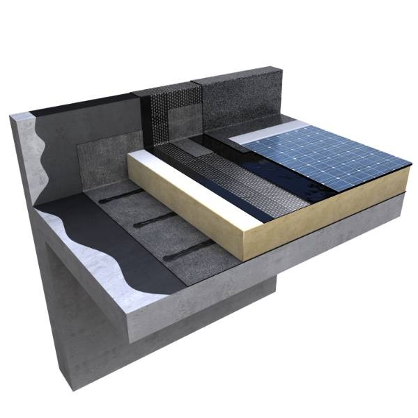 Excel® Solar PV Flex Warm Roof Multi-Layer System (In-situ/ Pre-cast) / Timber Roof Deck / Profiled Metal Deck