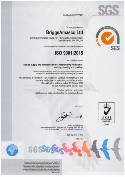 BriggsAmasco ISO 9001:2015