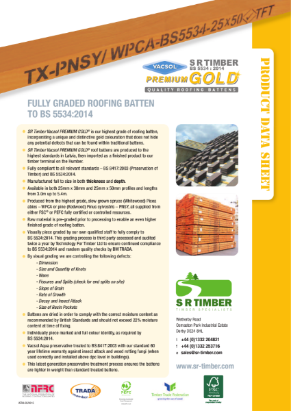 Premium Gold Product Data Sheet