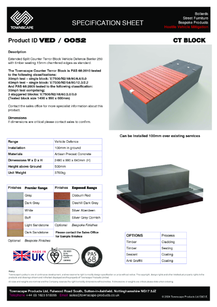 2490 X 990 X 640 Extended CT Block Specification Sheet VED0052