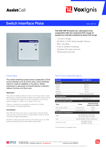 ViAC-SIP-W Datasheet rev2a