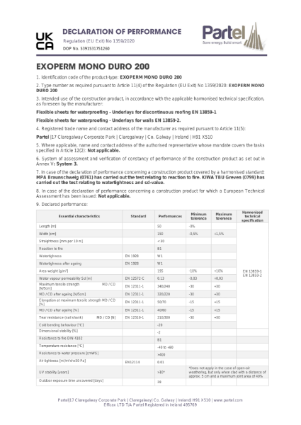 EXOPERM MONO DURO 200 DoP