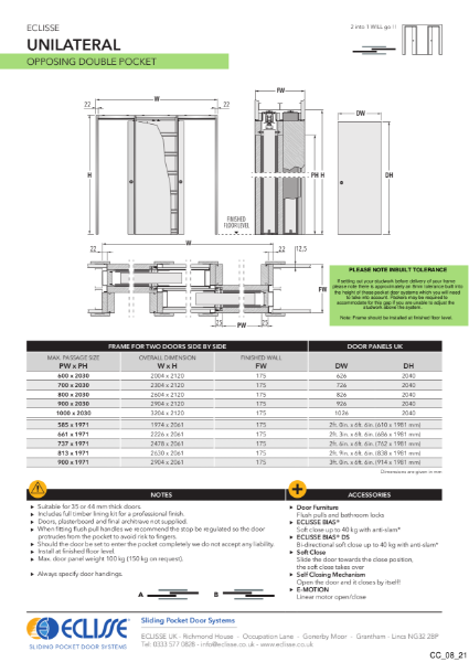 Unilateral Two Single Pocket Doors into the Same Pocket