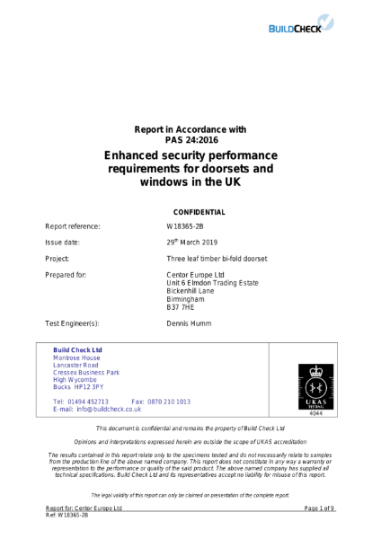 PAS 24 Certification - Tutbury Bifold Doors