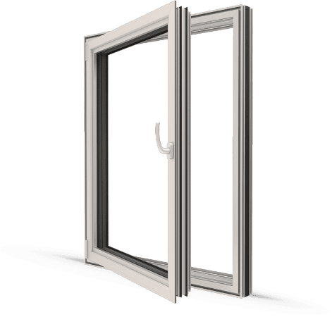 Toveissvingende vindu i Hel Aluminium - Aluminiumsvindu
