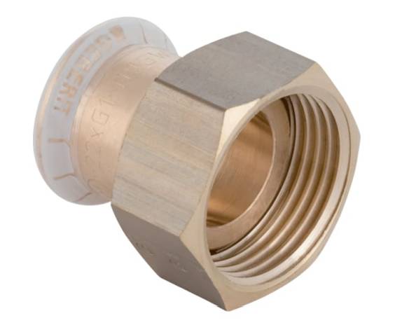 Geberit Mapress Copper Adaptor With Union Nut (FKM, Blue) 